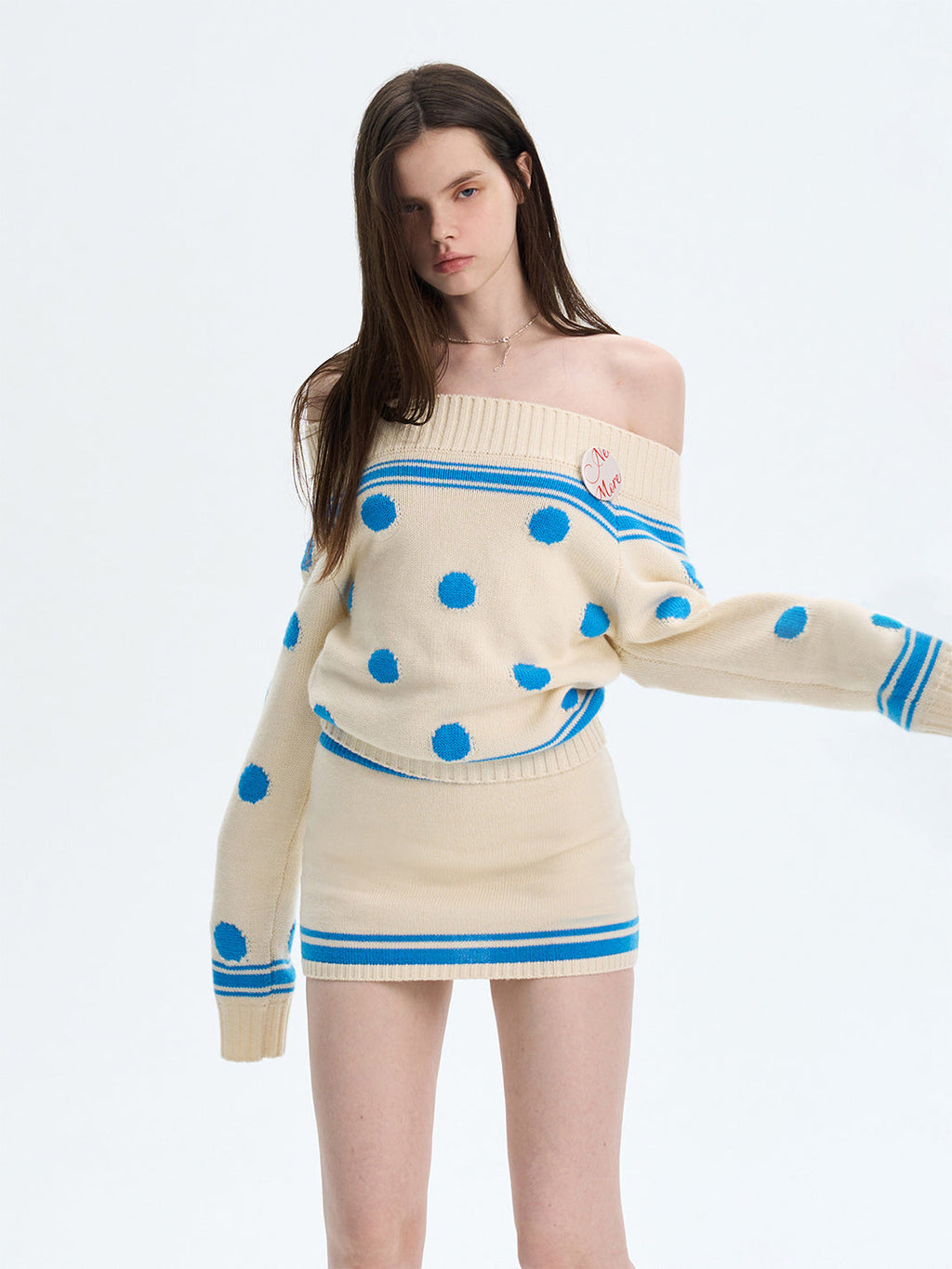 The NeverMore | Retro Color-Blocked Polka Dot Sweater