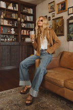 Camden Cognac Vegan Suede Jacket