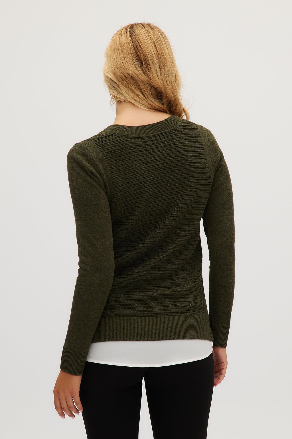 Olive V-neck sweater