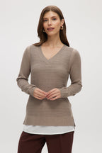 Heather Mocha V-neck sweater