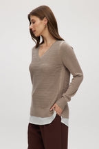 Heather Mocha V-neck sweater
