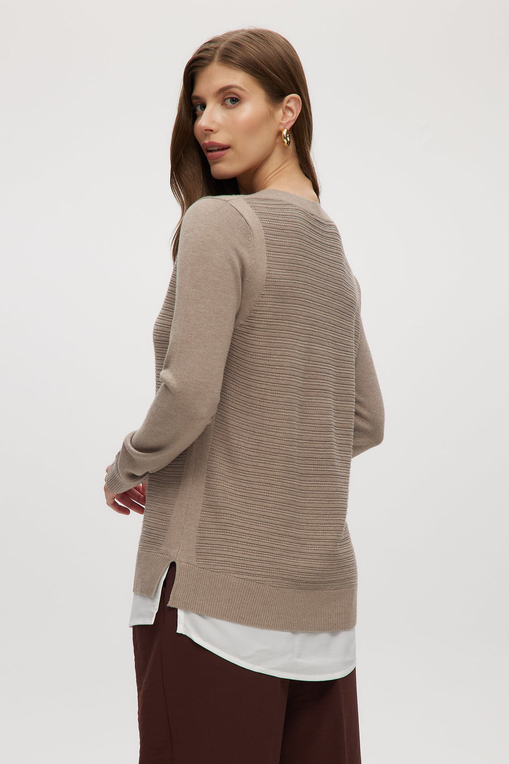 Heather Mocha V-neck sweater