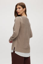 Heather Mocha V-neck sweater
