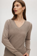 Heather Mocha V-neck sweater