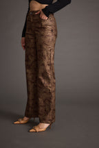 After Hours Coated Leopard Pants