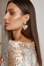 Aiko Gold Heart Earrings