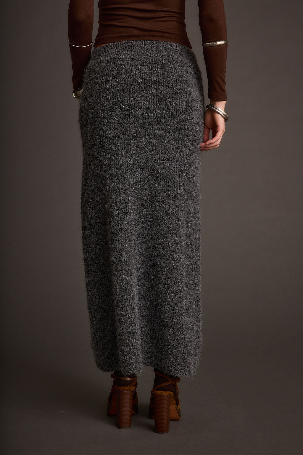 Alpine Charcoal Sweater Maxi Skirt