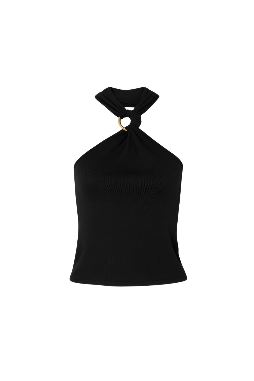 Azula Black Embellished Halter Top