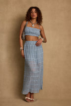 Azure Baby Blue Crop Top