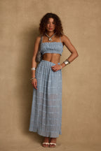 Azure Baby Blue Maxi Skirt
