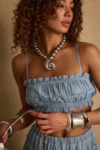 Azure Baby Blue Crop Top