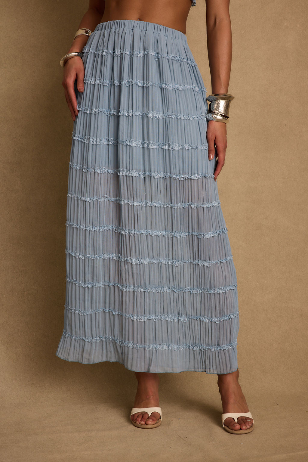 Azure Baby Blue Maxi Skirt