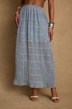 Azure Baby Blue Maxi Skirt