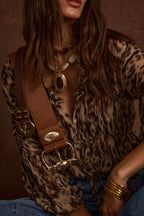 Suncrest Gold and Brown Statement Belt