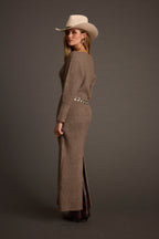 Amaya Grey Sweater Maxi Dress