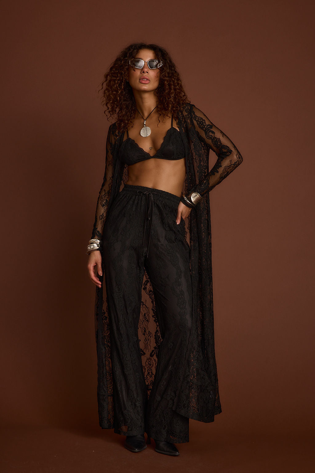 Ambrose Black Lace Pull On Pants