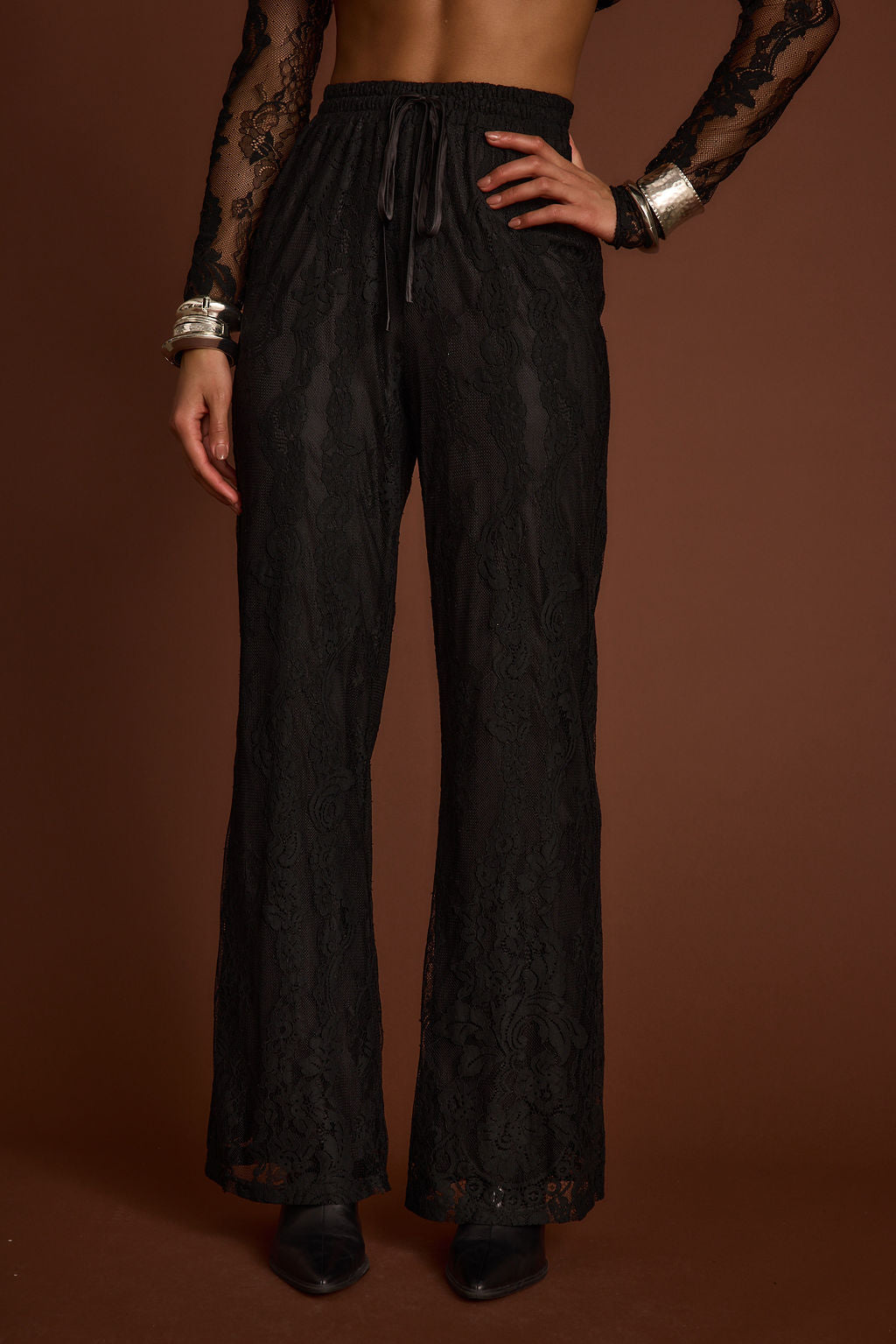 Ambrose Black Lace Pull On Pants