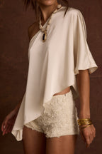 Anya Ivory One Shoulder Top