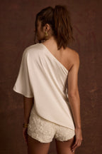 Anya Ivory One Shoulder Top