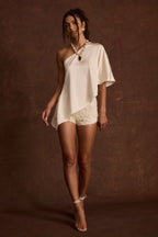 Anya Ivory One Shoulder Top