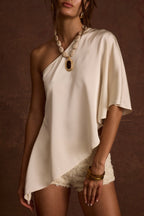 Anya Ivory One Shoulder Top