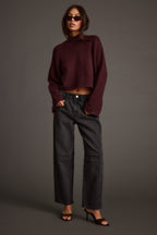 Arden Plum Cropped Sweater