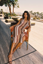 Arista Chevron Halter Maxi Dress