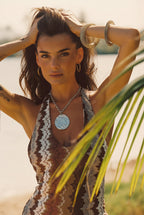 Arista Chevron Halter Maxi Dress