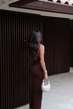 Elena Brown Slinky Dress