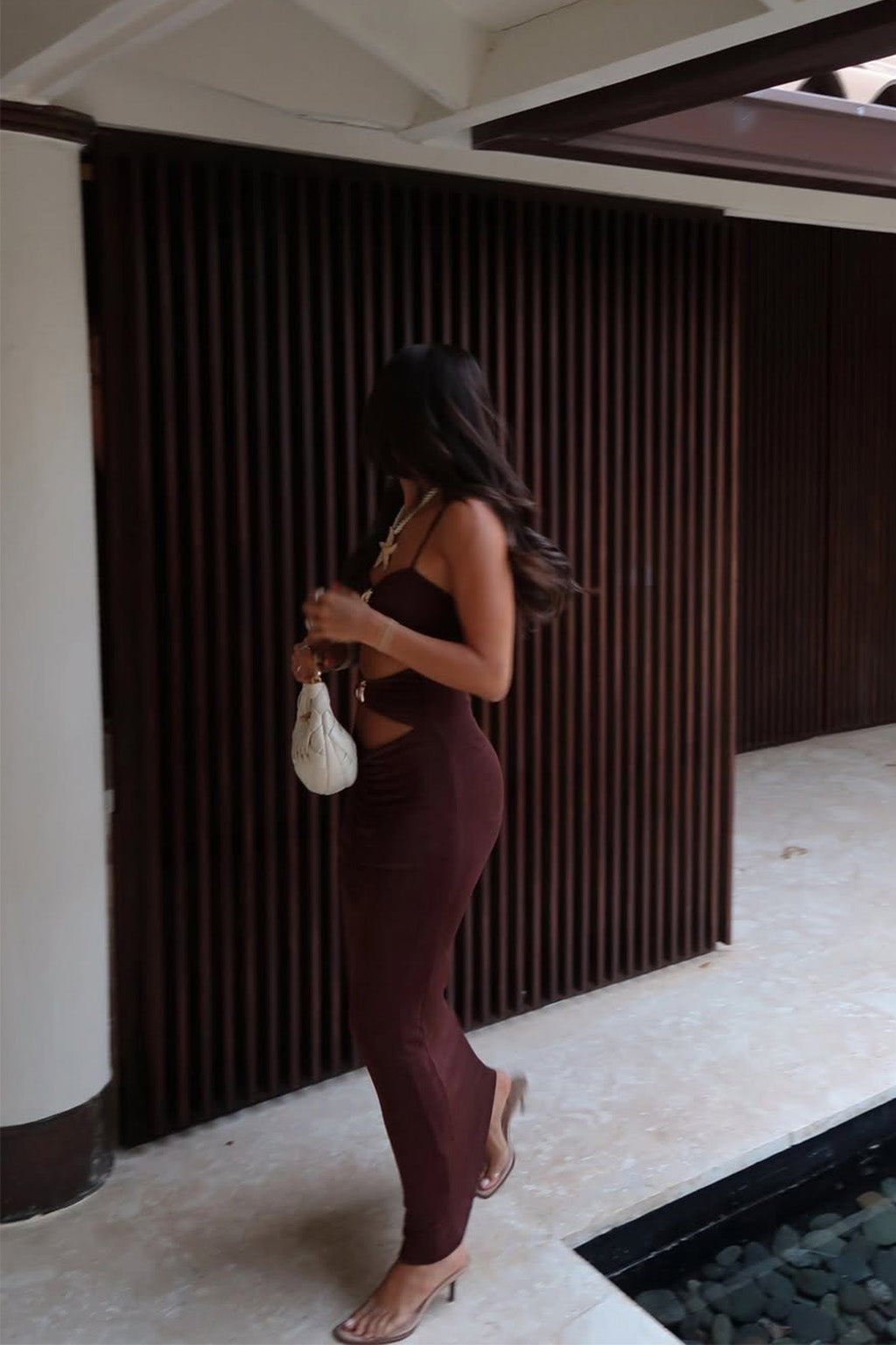 Elena Brown Slinky Dress