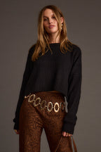 Maxine Black Cropped Sweater
