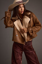 Avery Vintage Wash Sherling Coat