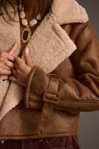 Avery Vintage Wash Sherling Coat