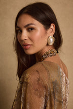 Bailey Gold and Pearl Statement Earrings