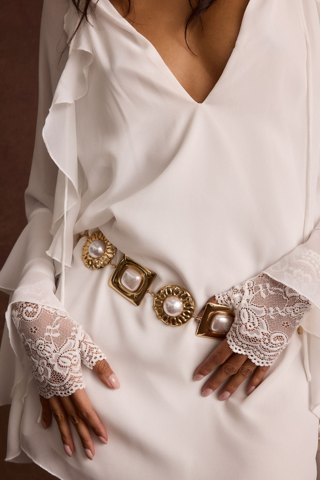 Beau Pearl Statement Chain Belt