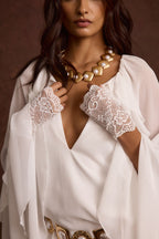 Bells White Lace Bridal Gloves