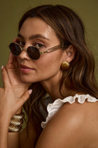 Bianca Black Circle Sunglasses