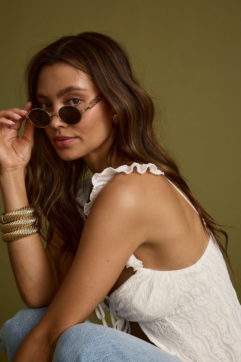 Bianca Black Circle Sunglasses