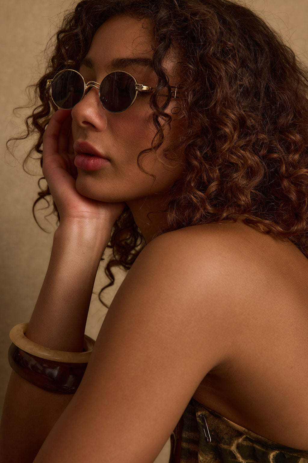 Bianca Black Circle Sunglasses