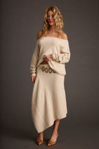 Blanc Cream Off the Shoulder Sweater