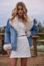 Brie White Sequin Mini Skirt