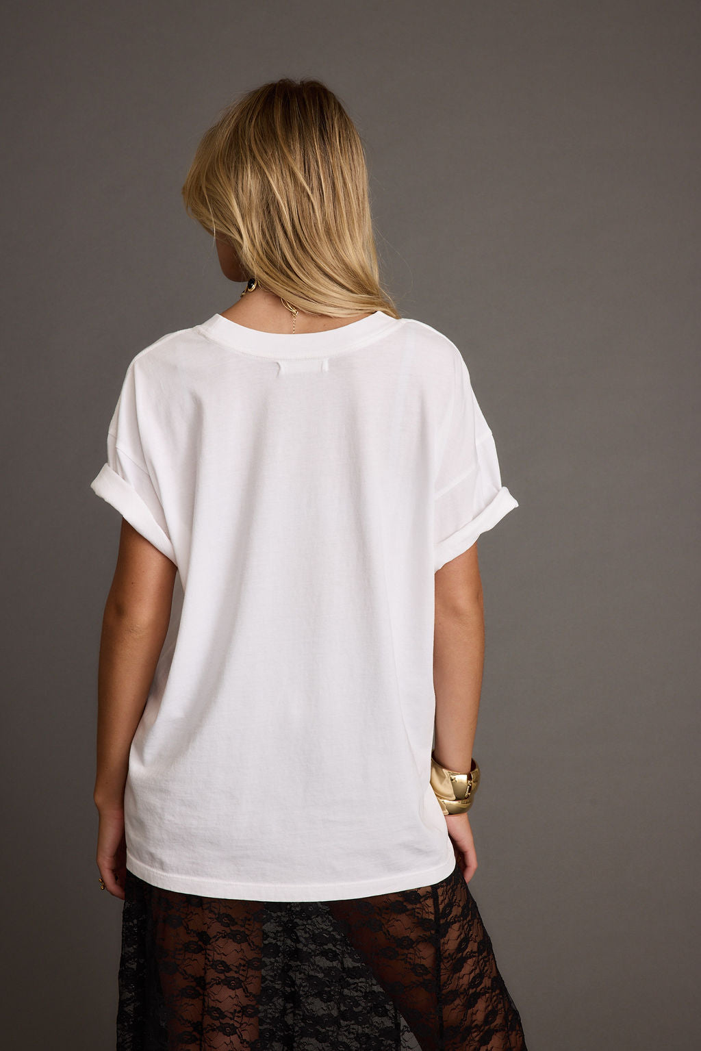 Brooklyn White Graphic Boyfriend Tee