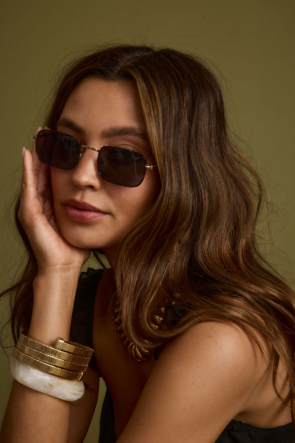 Burning Bright Black Metal Sunglasses