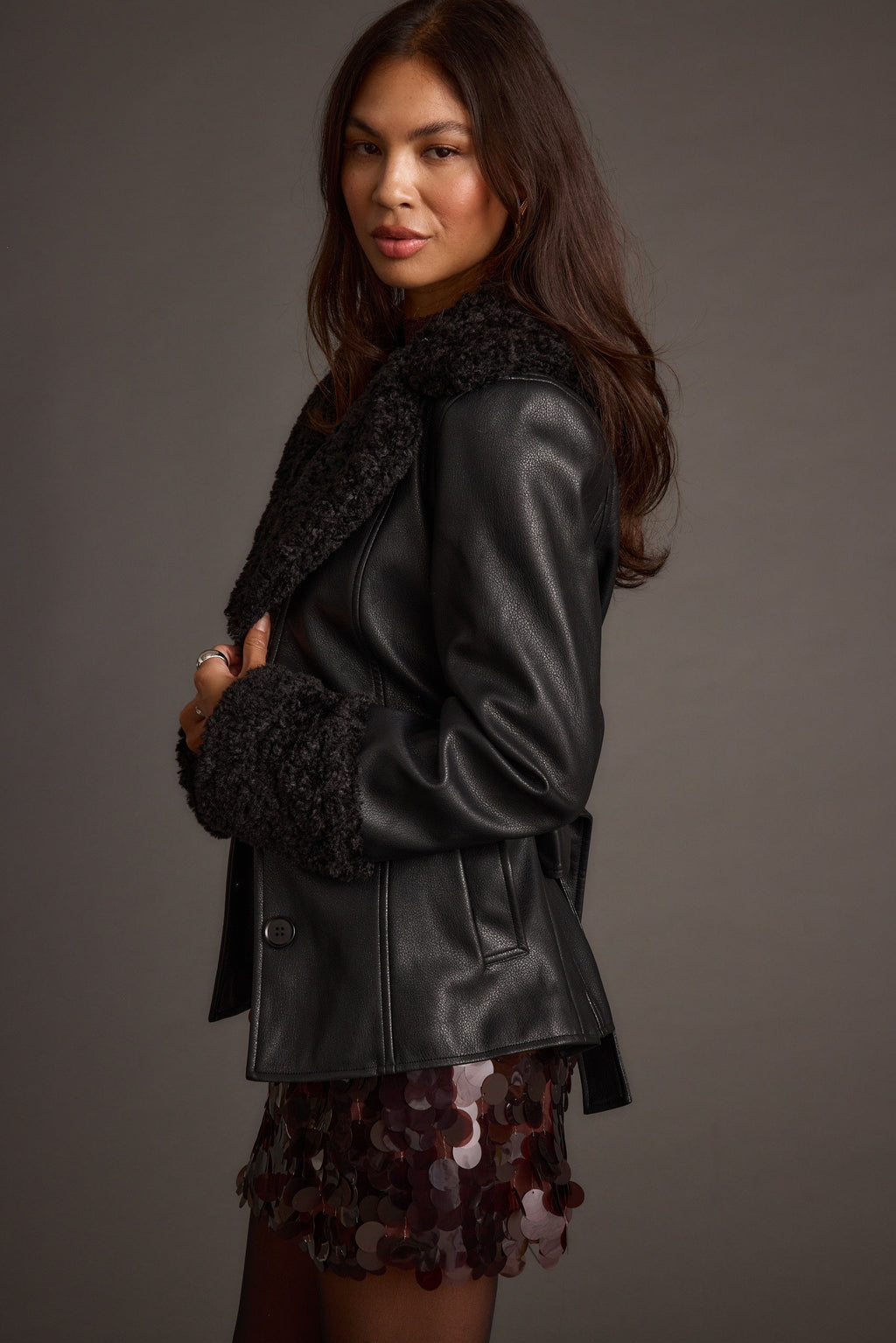 Banks Black Belted Coat