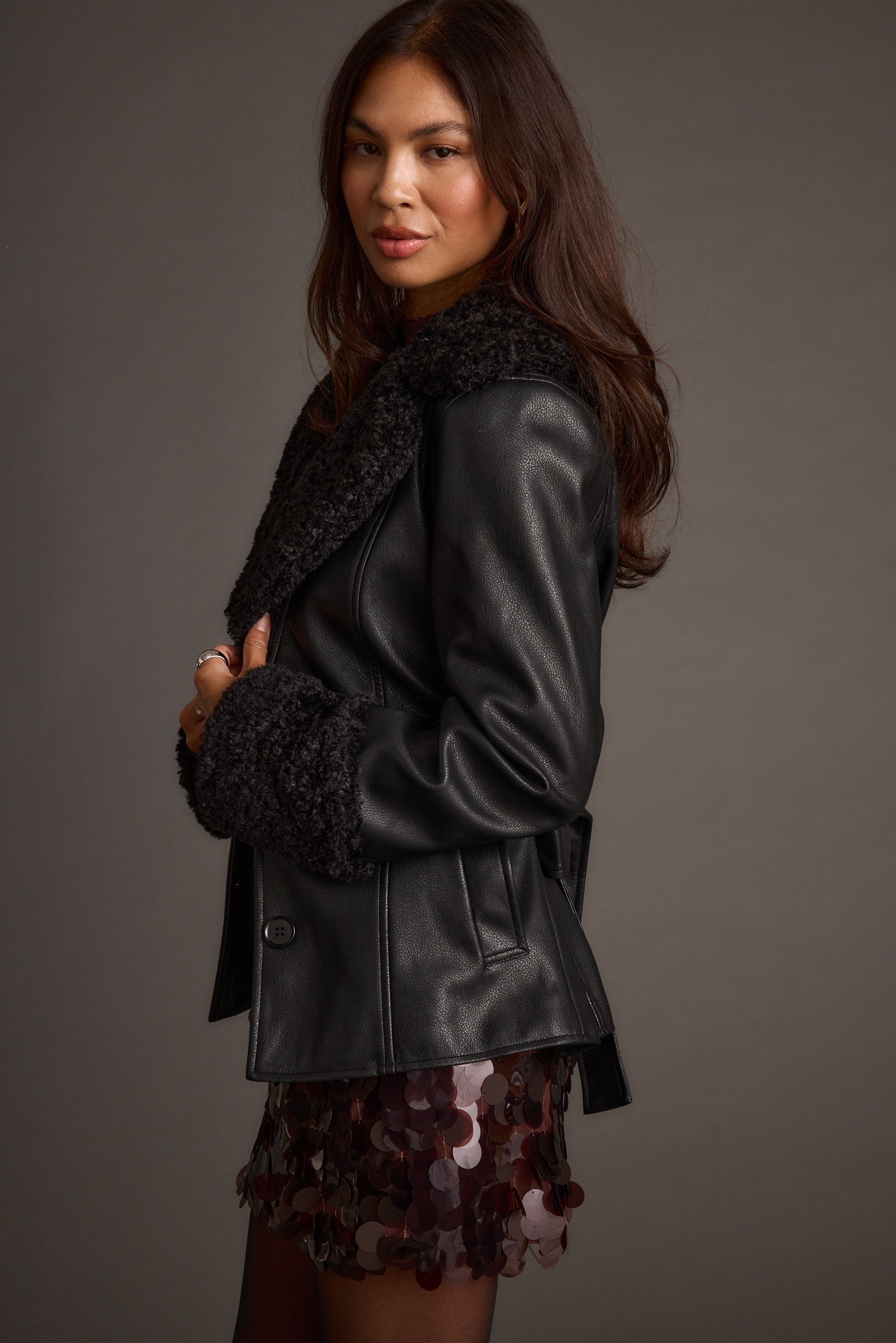 Banks Black Belted Coat