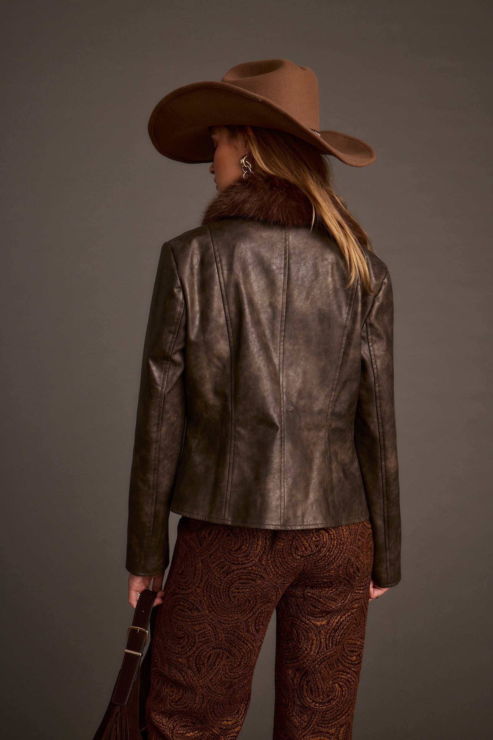 Beckett Espresso Vegan Leather Jacket