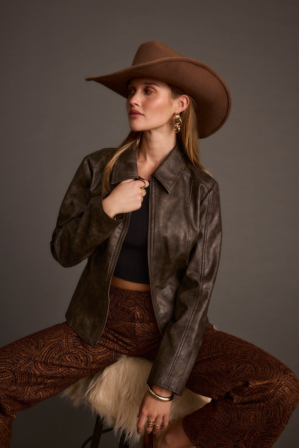 Beckett Espresso Vegan Leather Jacket