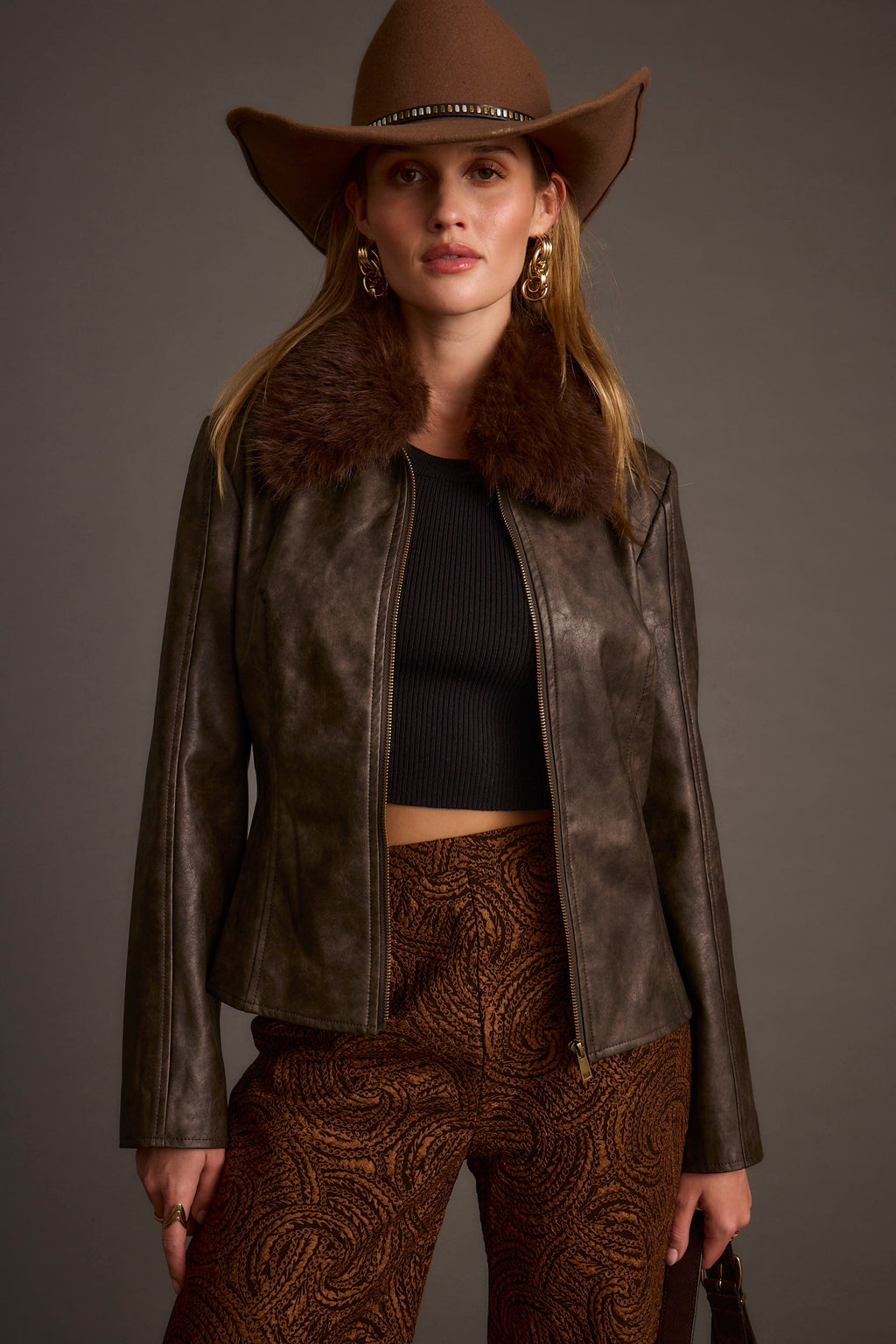 Beckett Espresso Vegan Leather Jacket