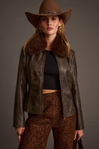 Beckett Espresso Vegan Leather Jacket