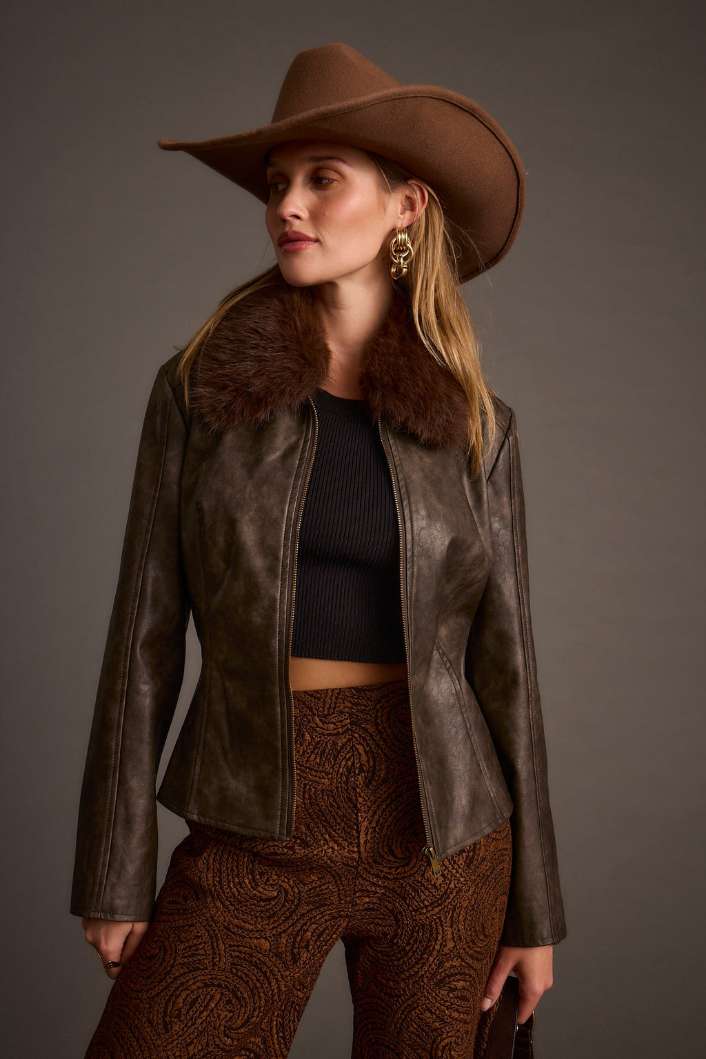 Beckett Espresso Vegan Leather Jacket